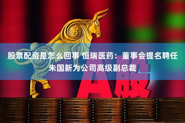 股票配资是怎么回事 恒瑞医药：董事会提名聘任朱国新为公司高级副总裁